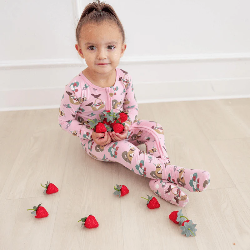 Bamboo Footie with 2-Way Zipper - Cake Pop Berry Picking - Image 4