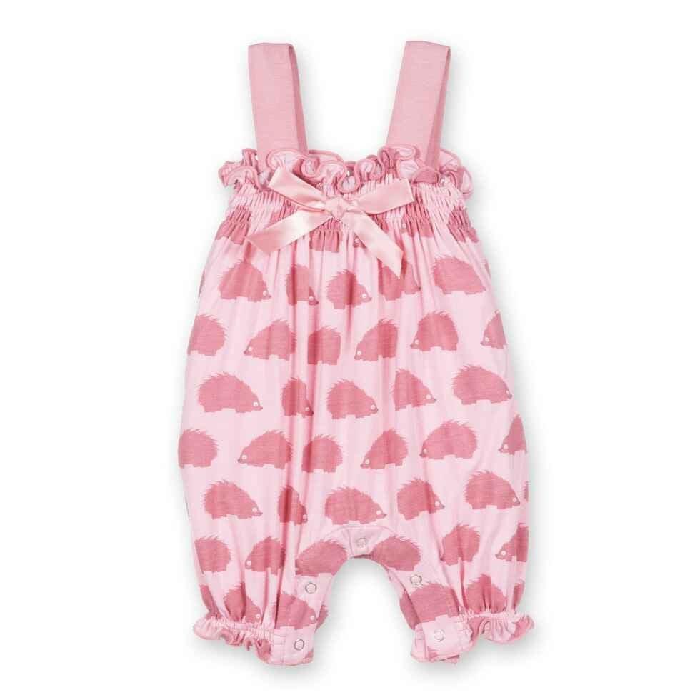 Girl's Bamboo Gathered Romper with Bow - Lotus Porcupine - Image 2