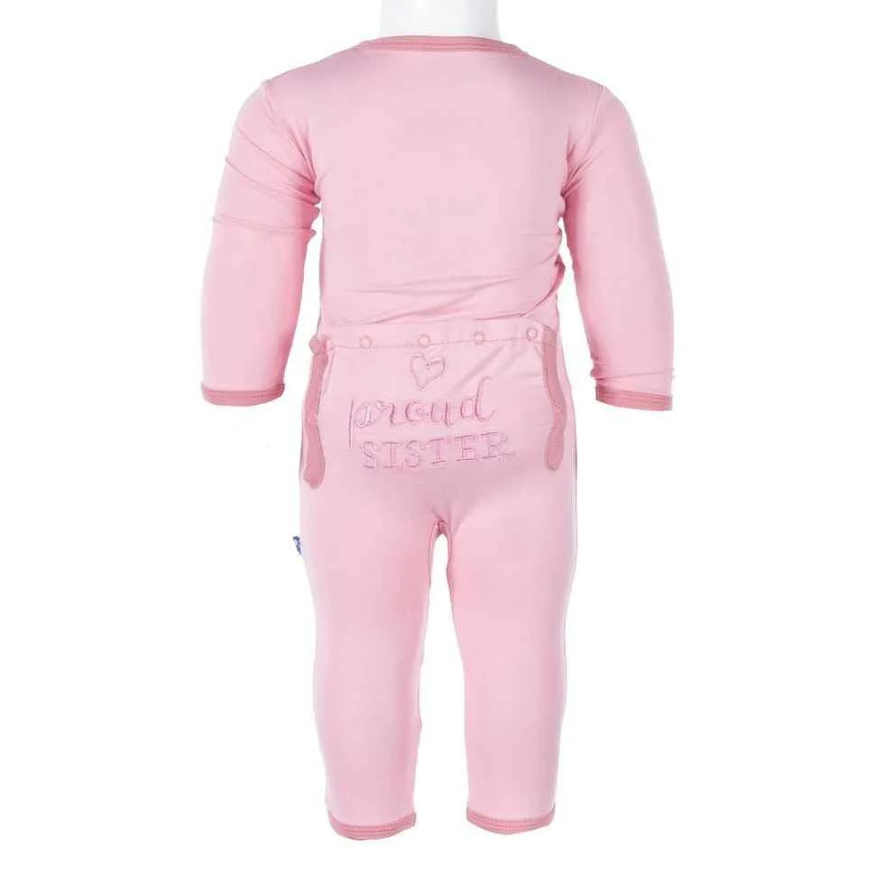 Girl's Bamboo Holiday Fitted Applique Coverall - Lotus Proud Sister - Image 3