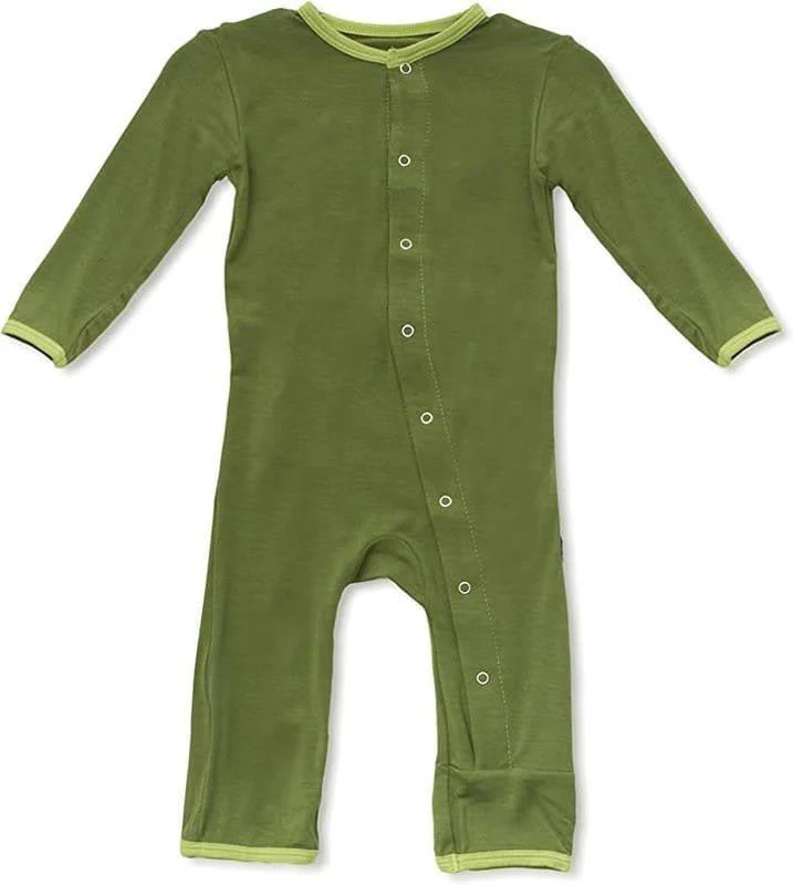 Girl's Print Bamboo Applique Coverall with Snaps - Moss Koala - Image 2