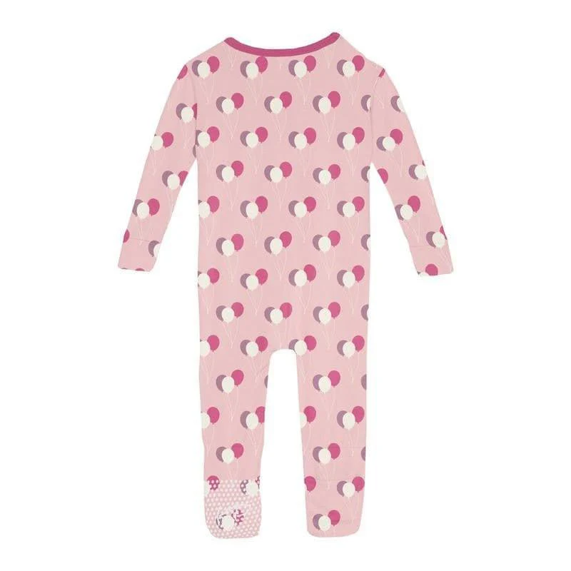 Girl's Print Bamboo Convertible Sleeper with Zipper - Lotus Balloons - Image 2
