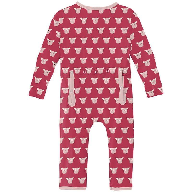 Girl's Print Bamboo Coverall with 2-Way Zipper - Cherry Pie Furry Friends - Image 2