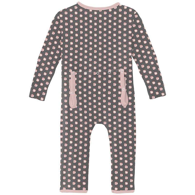 Girl's Print Bamboo Coverall with 2-Way Zipper - Pewter Sparkle - Image 2