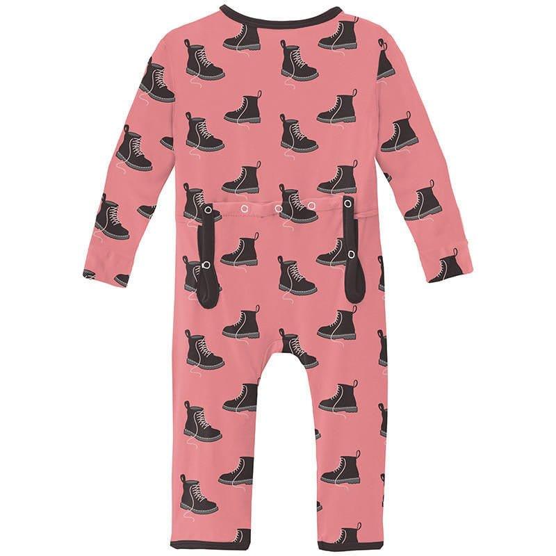 Girl's Print Bamboo Coverall with 2-Way Zipper - Strawberry Boots - Image 2