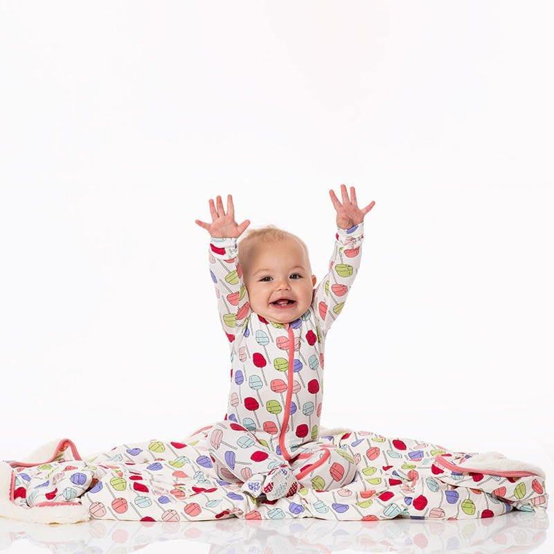 Girl's Print Bamboo Footie with 2-Way Zipper - Lula's Lollipops - Image 2
