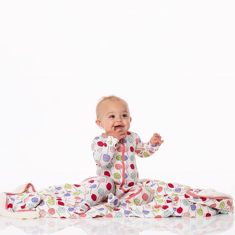 Girl's Print Bamboo Footie with 2-Way Zipper - Lula's Lollipops - Image 3