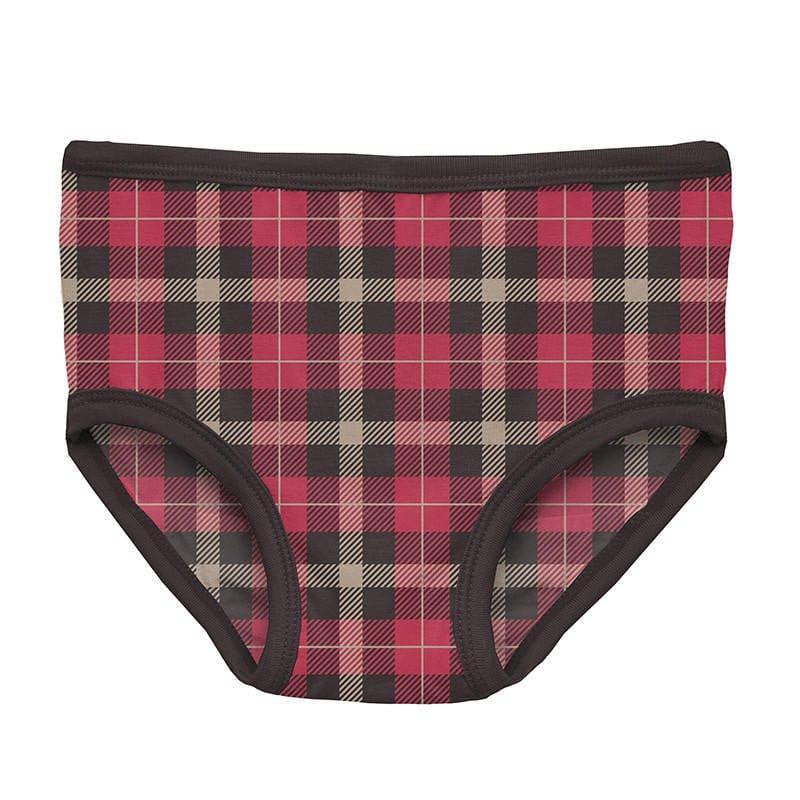 Girl's Print Bamboo Underwear (Set of 3) - 90's Plaid, Natural & 90's Stripe - Image 3