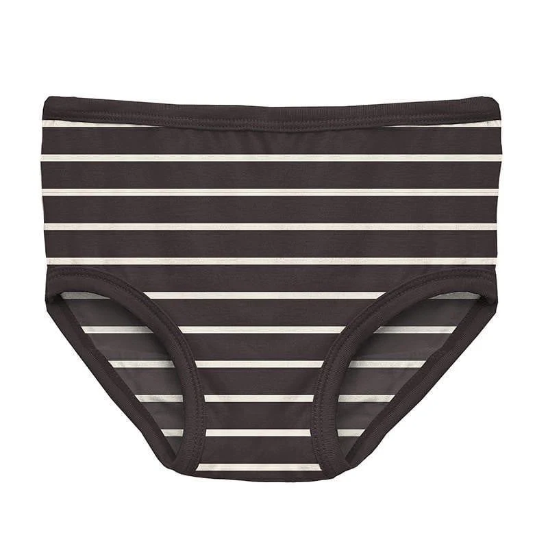 Girl's Print Bamboo Underwear (Set of 3) - 90's Plaid, Natural & 90's Stripe - Image 4