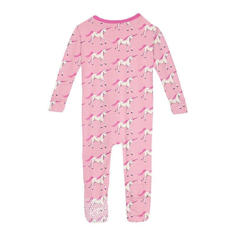 Girl's Print Bamboo Convertible Sleeper with Zipper - Cake Pop Prancing Unicorn - Image 2