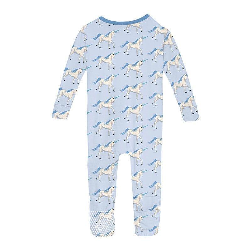 Girl's Print Bamboo Convertible Sleeper with Zipper - Dew Prancing Unicorn - Image 2
