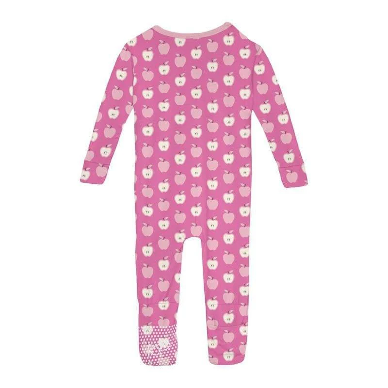 Girl's Print Bamboo Convertible Sleeper with Zipper - Tulip Johnny Appleseed - Image 2