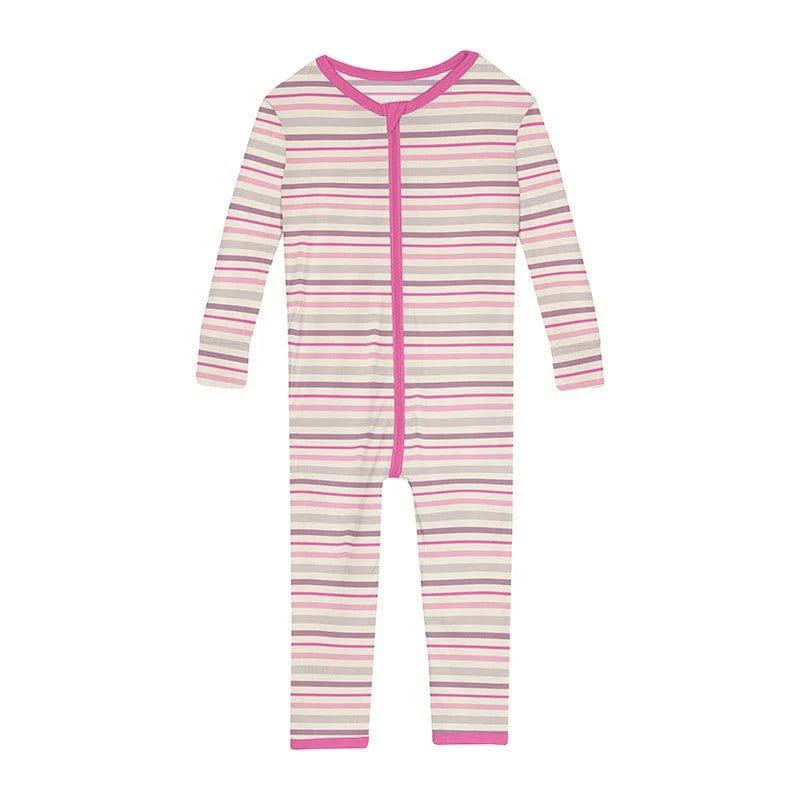 Girl's Print Bamboo Convertible Sleeper with Zipper - Whimsical Stripe