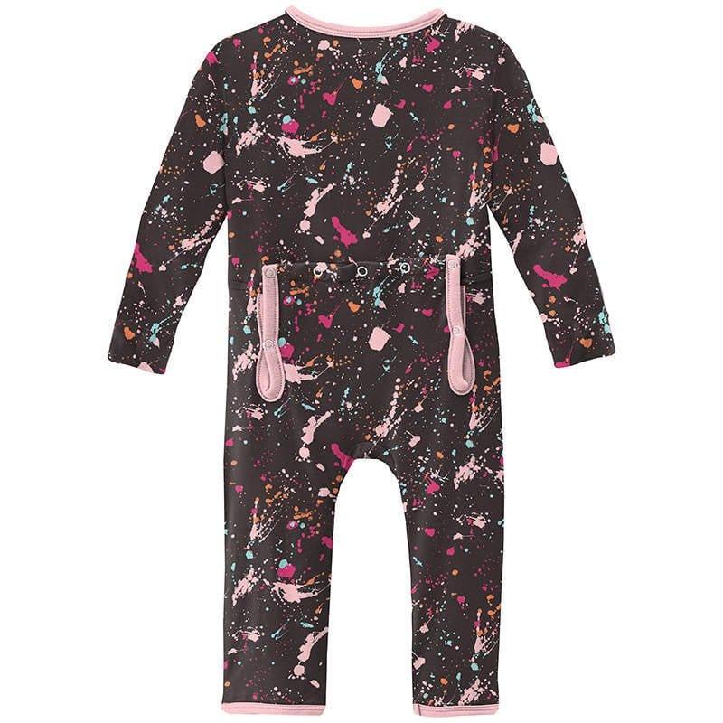 Girl's Print Bamboo Coverall with 2-Way Zipper - Calypso Splatter Paint - Image 2