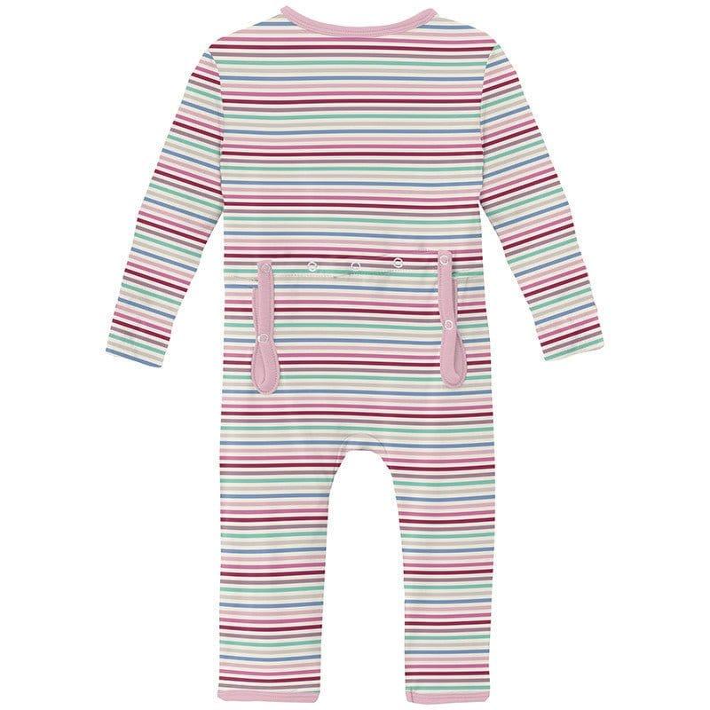 Girl's Print Bamboo Coverall with 2-Way Zipper - Make Believe Stripe - Image 2