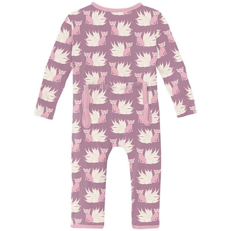 Girl's Print Bamboo Coverall with 2-Way Zipper - Pegasus Kitsune - Image 2