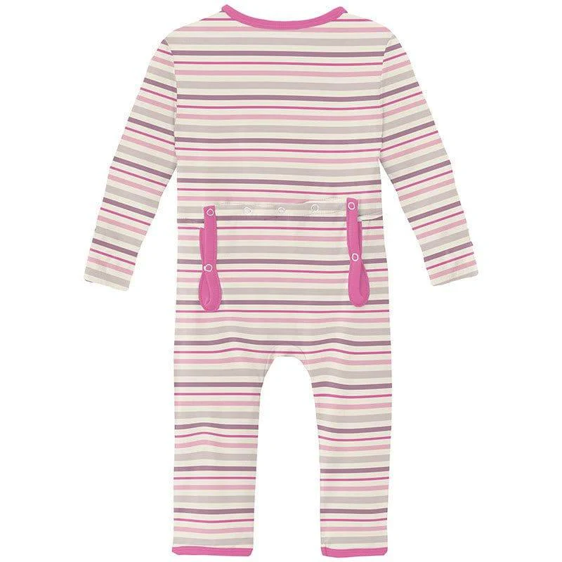 Girl's Print Bamboo Coverall with 2-Way Zipper - Whimsical Stripe - Image 2