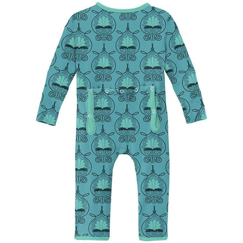 Girl's Print Bamboo Coverall with Zipper - Art Nouveau Floral - Image 2