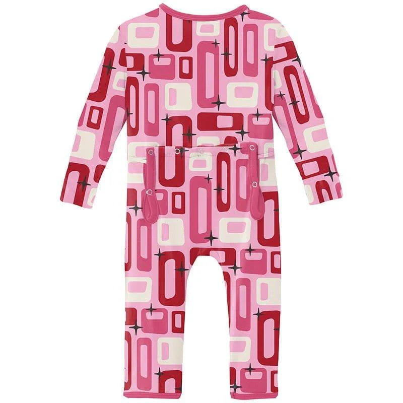 Girl's Print Bamboo Coverall with Zipper - Cotton Candy Mid Century Modern - Image 2