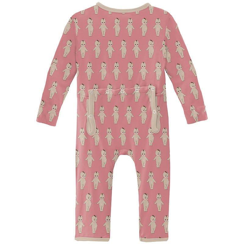 Girl's Print Bamboo Coverall with Zipper - Desert Rose Baby Doll - Image 2