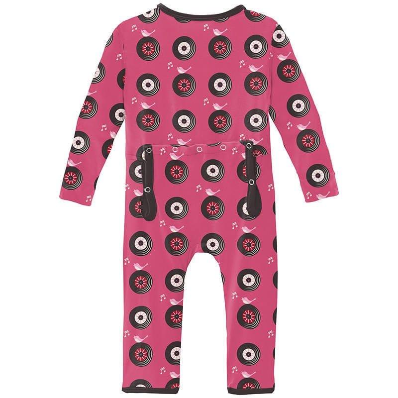 Girl's Print Bamboo Coverall with Zipper - Flamingo Record Birds - Image 2