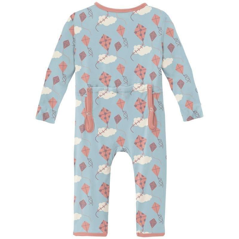Girl's Print Bamboo Coverall with Zipper - Spring Day Kites - Image 2