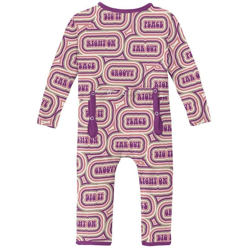Girl's Print Bamboo Coverall with Zipper - Starfish Groovy - Image 2