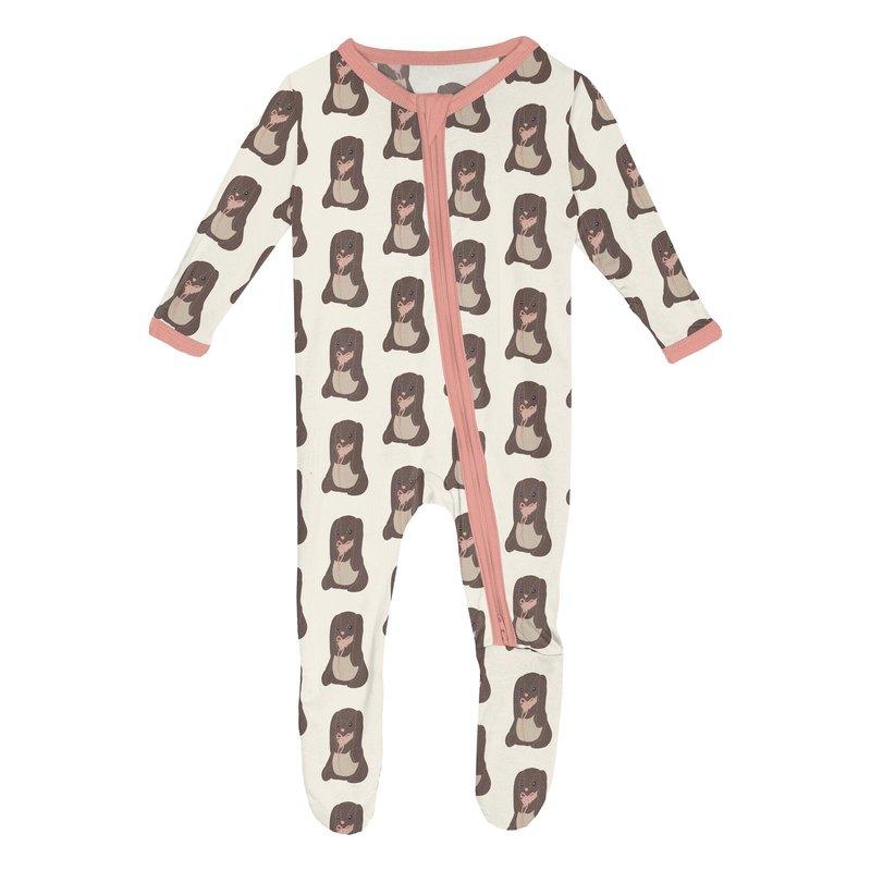 Bamboo Footie with 2-Way Zipper - Natural Velveteen Rabbit