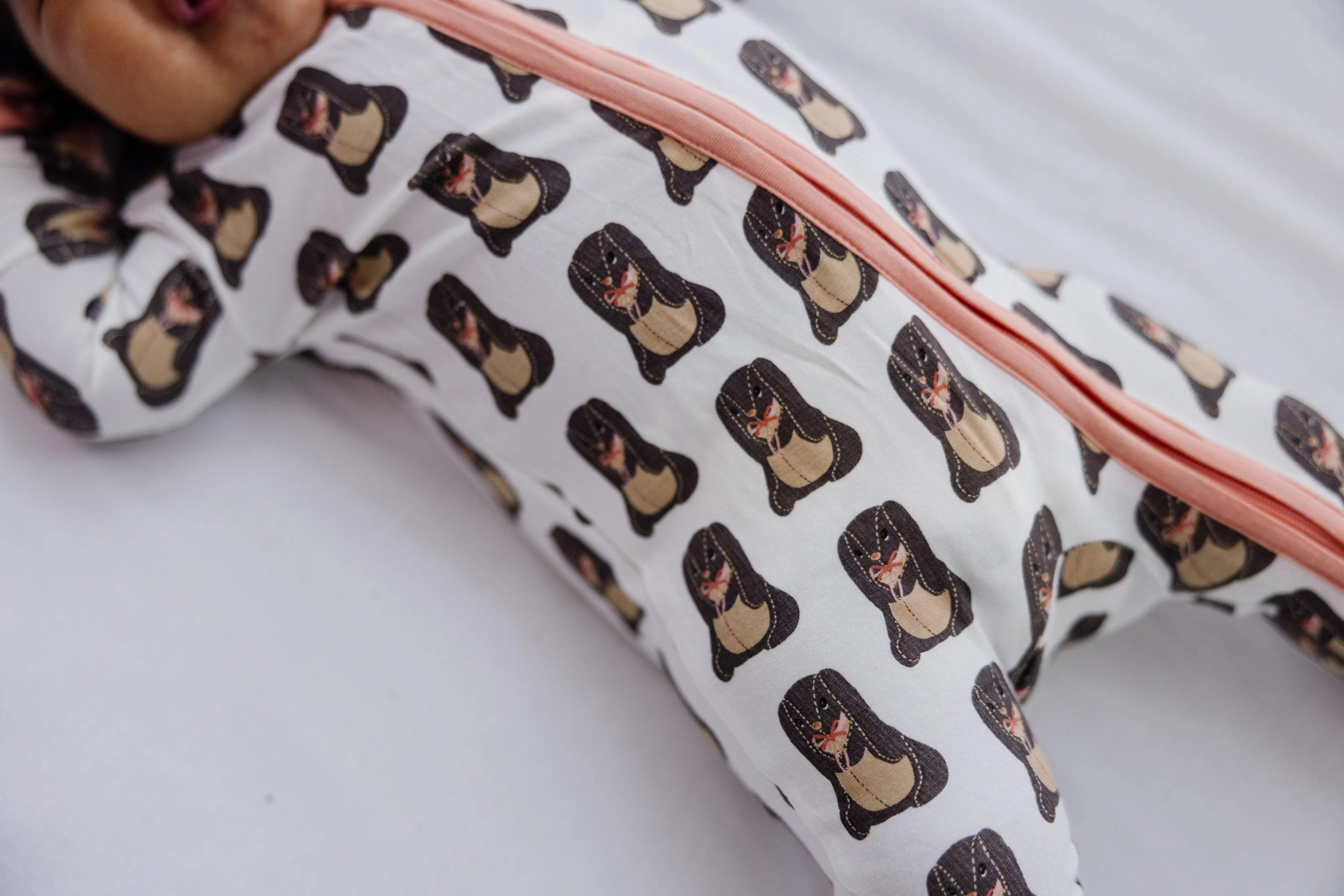 Bamboo Footie with 2-Way Zipper - Natural Velveteen Rabbit - Image 4