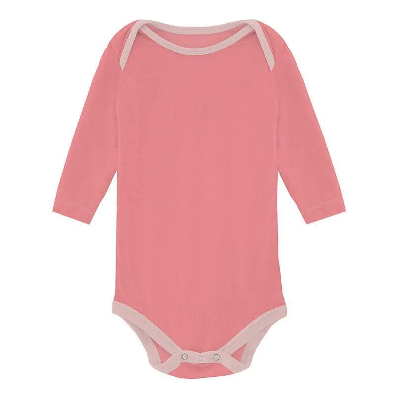 Girl's Print Bamboo Long Sleeve One Piece (Set of 2) - Baby Rose Mermaid & Strawberry - Image 2