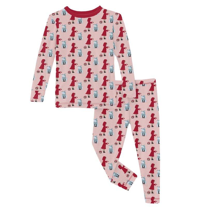 Bamboo Long Sleeve Pajama Set - Baby Rose Little Red Let's Be Friends