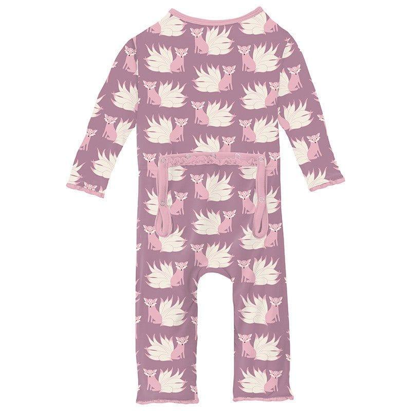 Girl's Print Bamboo Muffin Ruffle Coverall with 2-Way Zipper - Pegasus Kitsune - Image 2