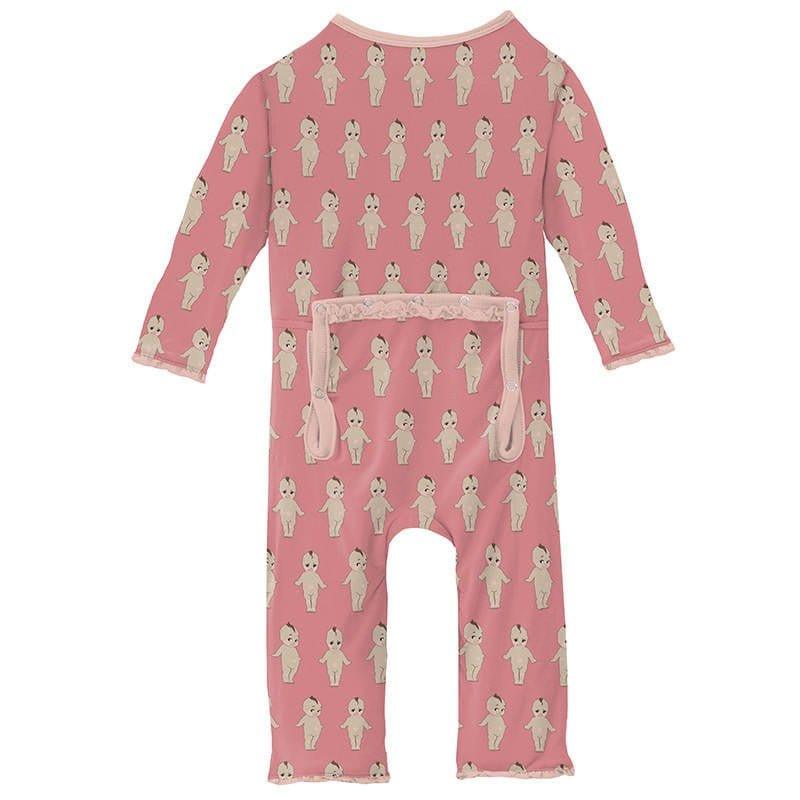 Girl's Print Bamboo Muffin Ruffle Coverall with Zipper - Desert Rose Baby Doll - Image 2
