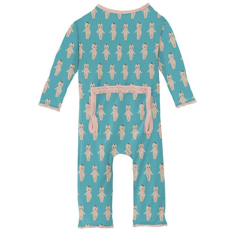 Girl's Print Bamboo Muffin Ruffle Coverall with Zipper - Glacier Baby Doll - Image 2