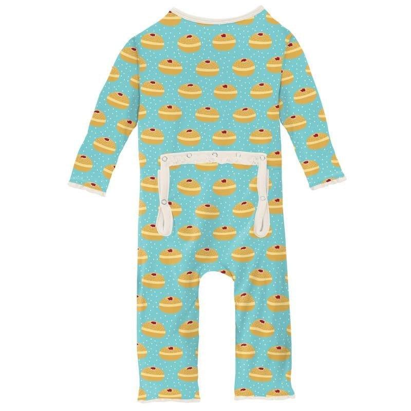 Girl's Print Bamboo Muffin Ruffle Coverall with Zipper - Iceberg Jelly Donuts (WCA22) - Image 2