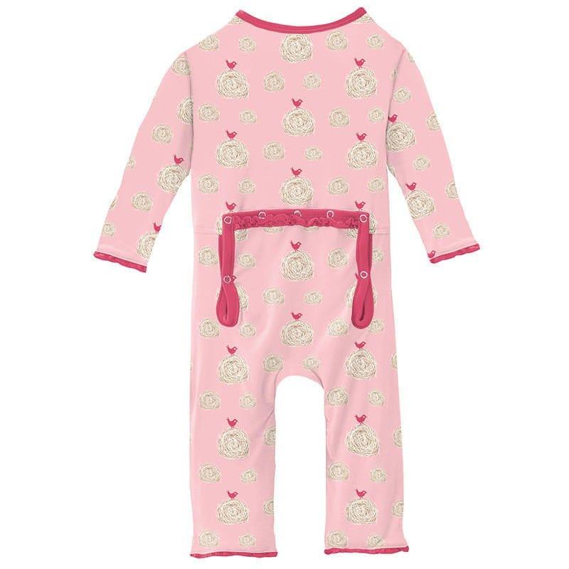 Girl's Print Bamboo Muffin Ruffle Coverall with Zipper - Lotus Hay Bales (15ANV) - Image 2