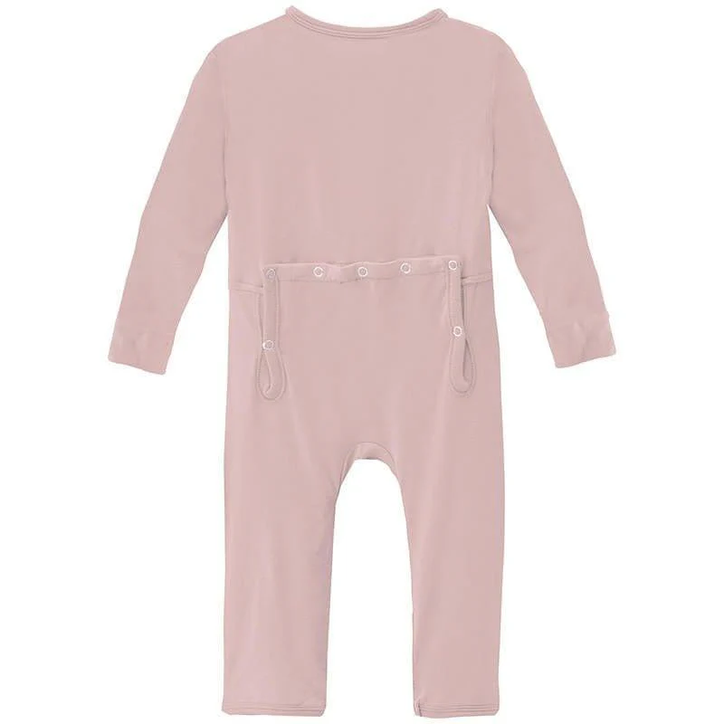Girl's Solid Bamboo Coverall with 2-Way Zipper - Baby Rose - Image 2
