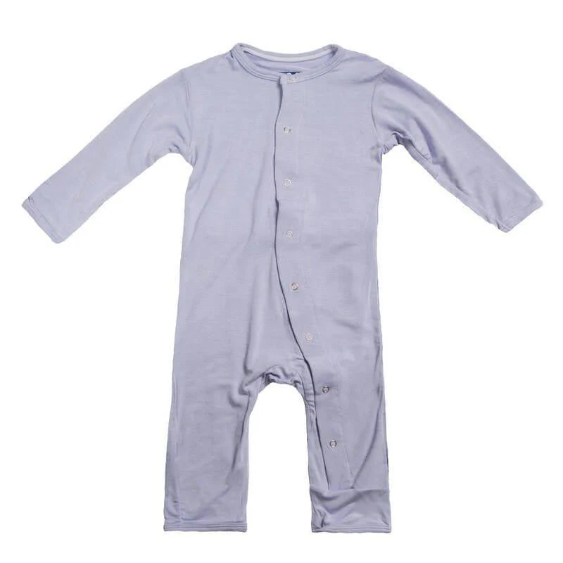 Girl's Solid Bamboo Coverall with Snaps - Lilac