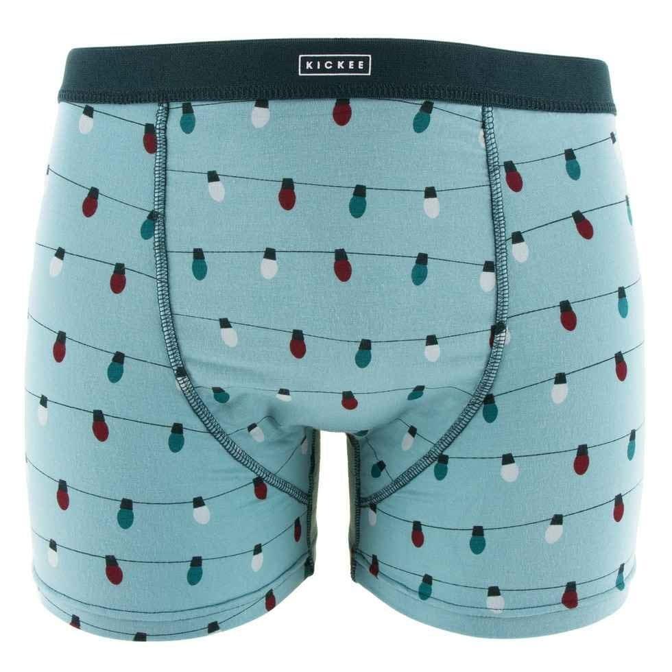 Holiday Men's Bamboo Boxer Brief Set, Holiday Lights & Natural Ornaments - Image 3