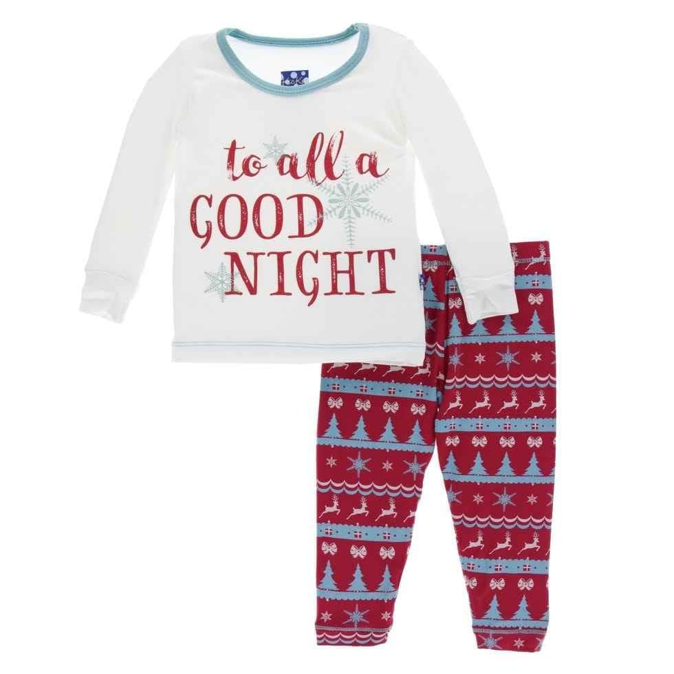 Holiday Bamboo Long Sleeve Pajama Set, Nordic Print