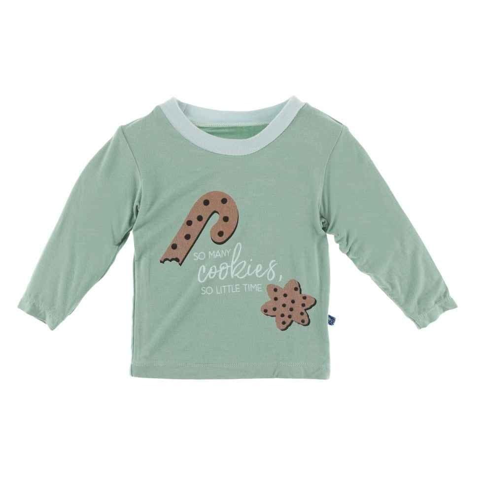 Print Bamboo Long Sleeve Easy Fit Crew Neck Tee - So Many Cookies