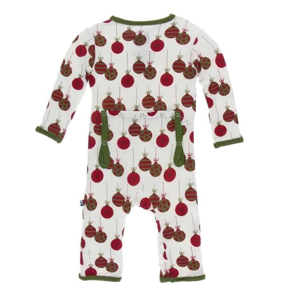 Print Bamboo Coverall with Snaps - Natural Ornaments - Image 2