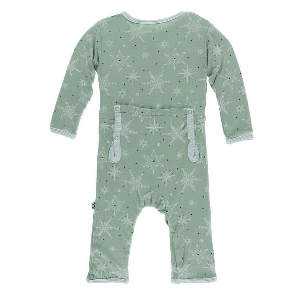 Print Bamboo Coverall with Snaps - Shore Snowflakes - Image 2