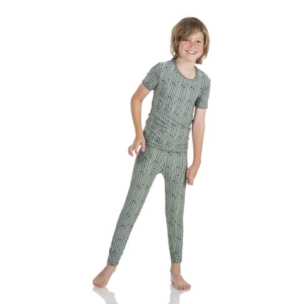 Print Short Sleeve Pajama Set - Succulent Bamboo - Image 2