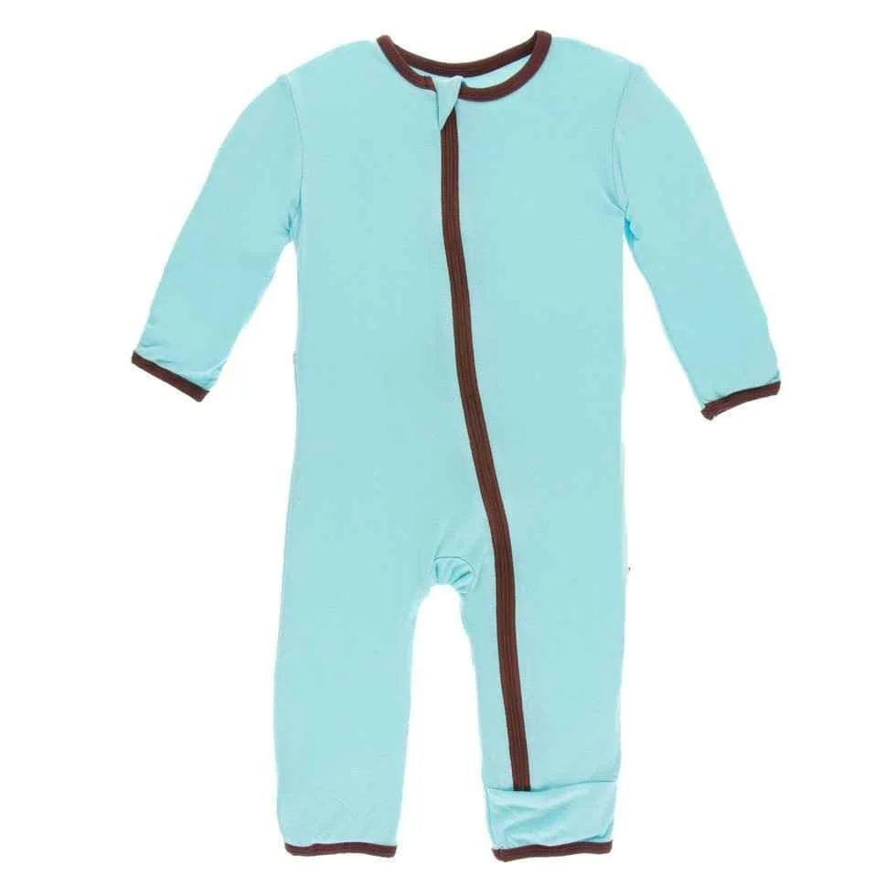 Bamboo Applique Coverall with Zipper - Shining Sea Football - Image 2