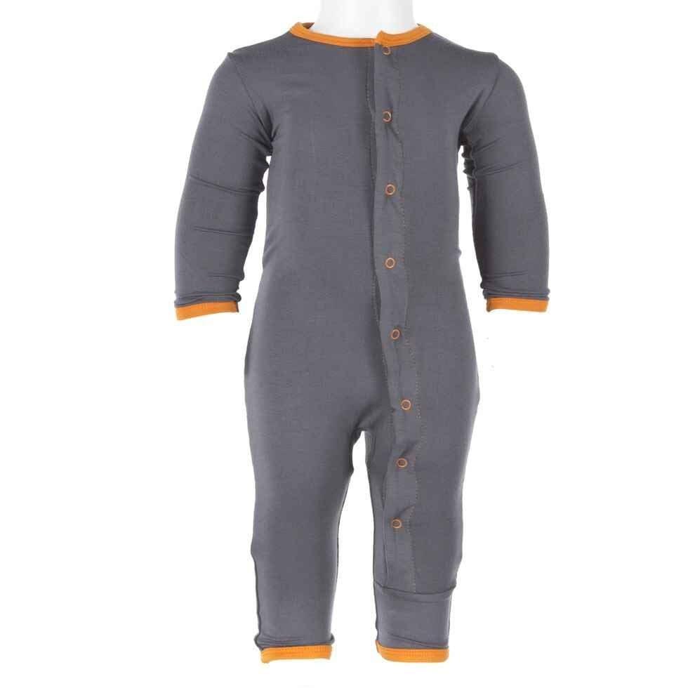 Holiday Bamboo Layette Applique Coverall - Stone Trick or Treat - Image 2