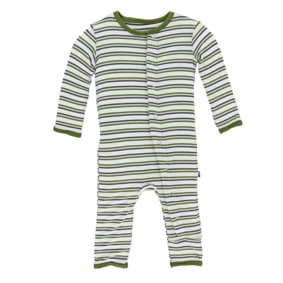 Print Bamboo Coverall - Boy Fresh Water Stripe