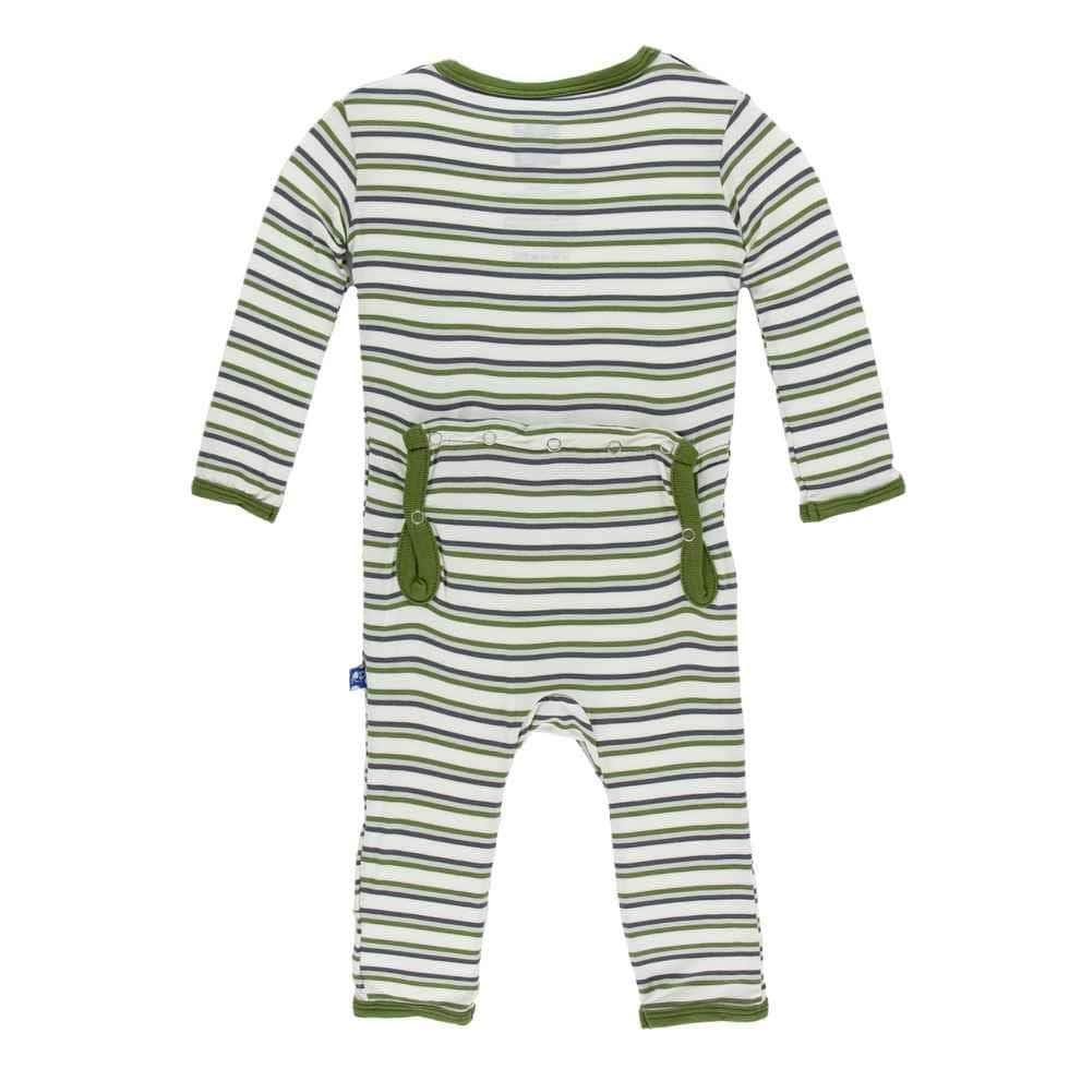 Print Bamboo Coverall - Boy Fresh Water Stripe - Image 2