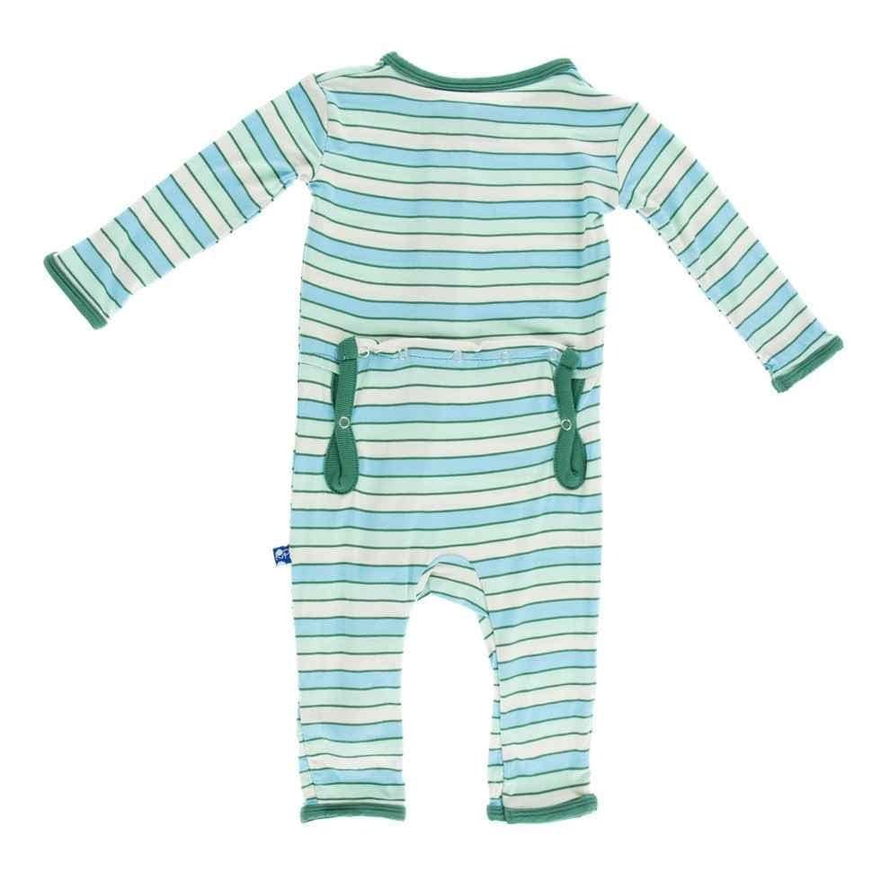 Print Bamboo Coverall - Boy Tropical Stripe - Image 2