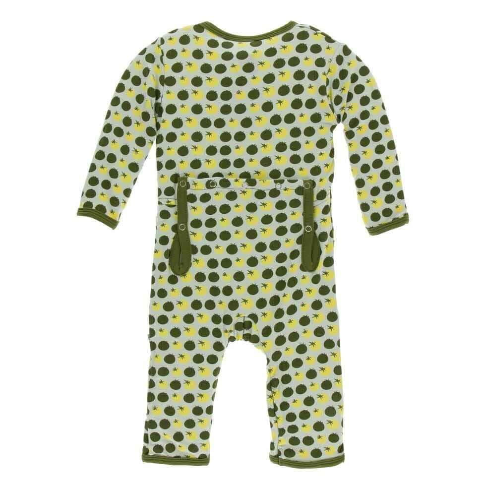 Print Bamboo Coverall with Snaps - Aloe Tomatoes - Image 2