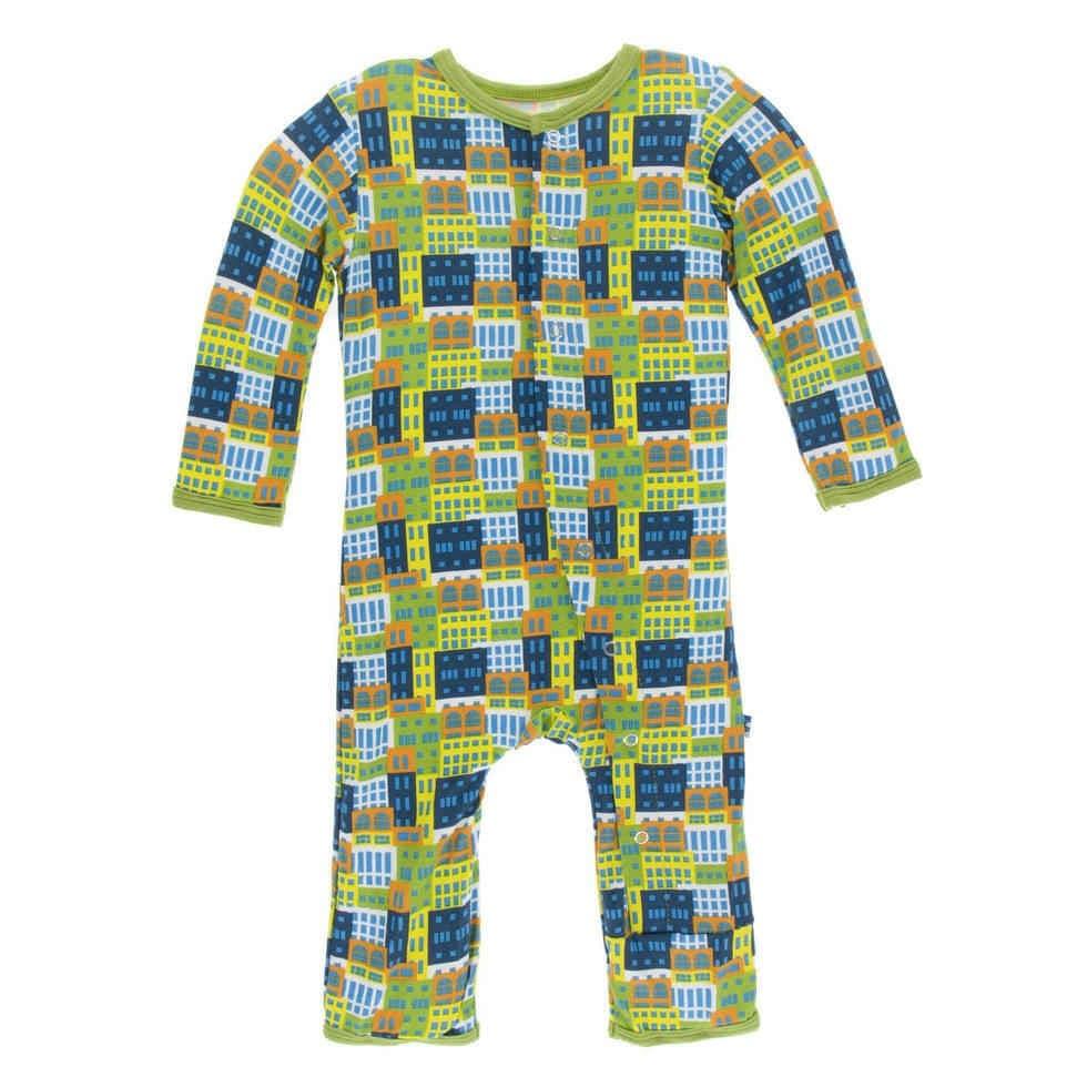 Print Bamboo Coverall with Snaps - Amazon Houses